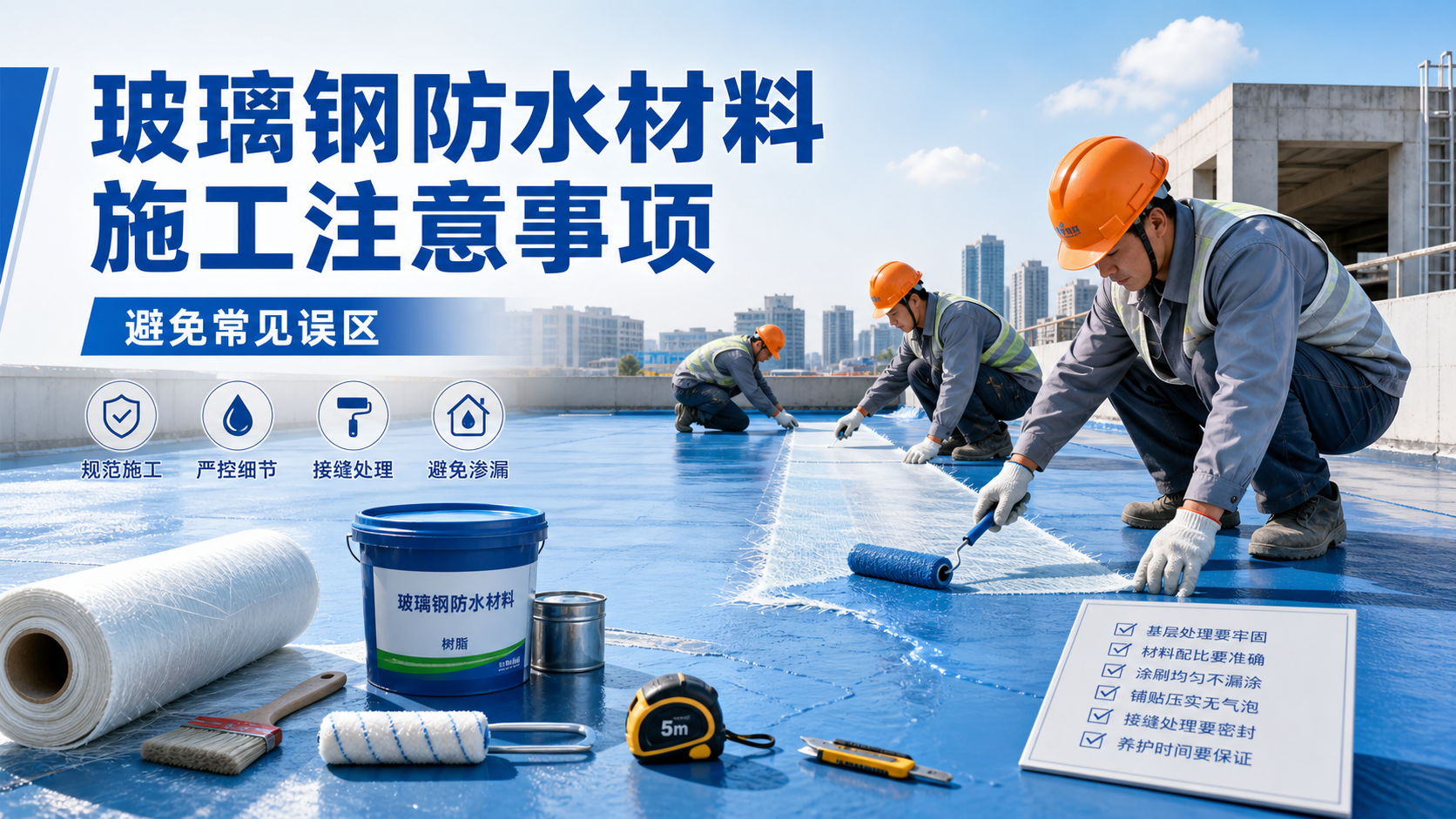 玻璃钢防水材料施工注意事项,避免常见误区 双鸭山 版